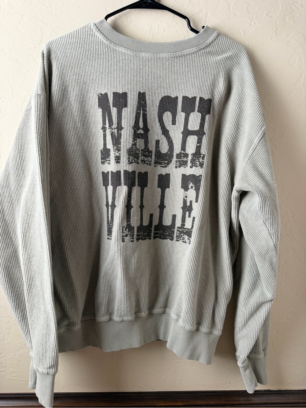 Zutter Nashville Corded Crew Neck Light Sweatshirt Womens Large Oversized